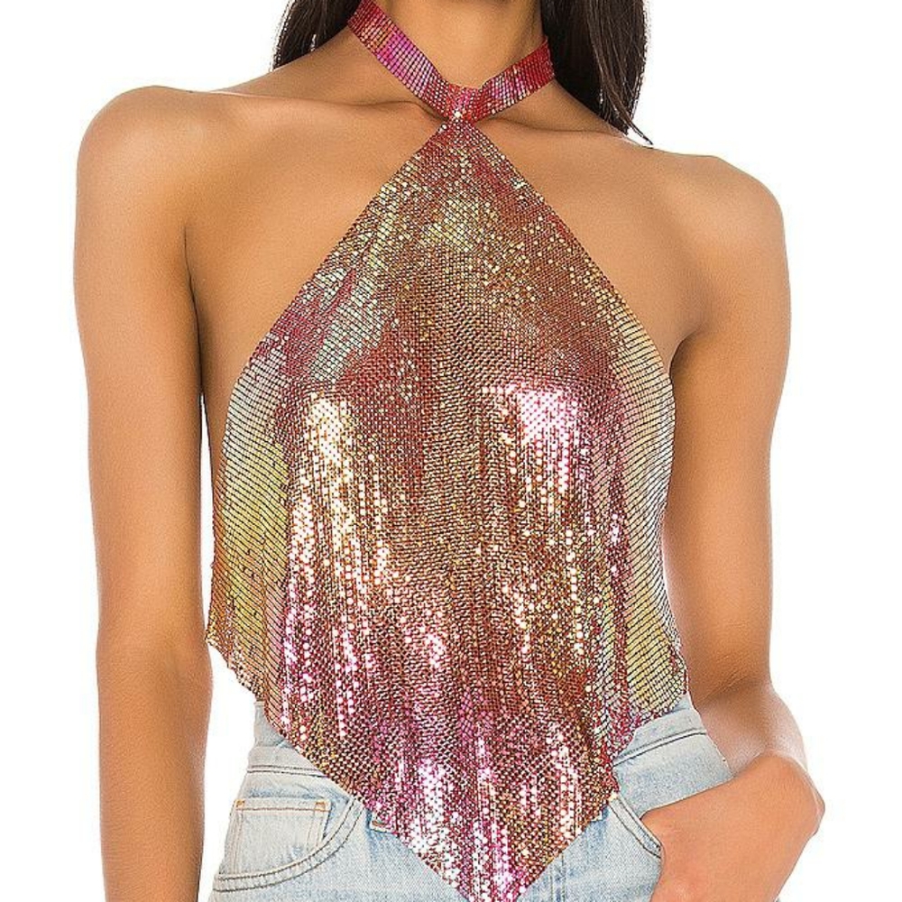 NWT Draya Michele Sage Chain Crop Top